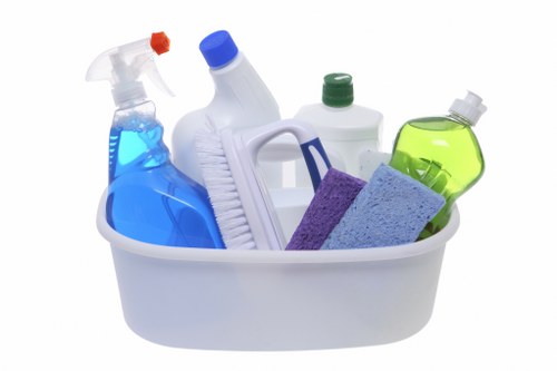 Domestic cleaner working in a TW7 kitchen and living area